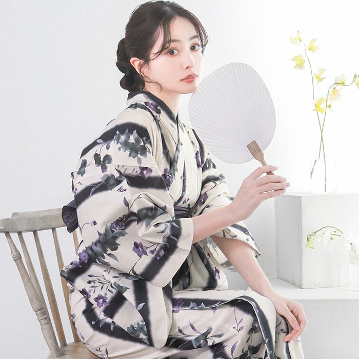 1人で簡単着付け 【 浴衣セット 2点セット 豪華6点セット C】 浴衣