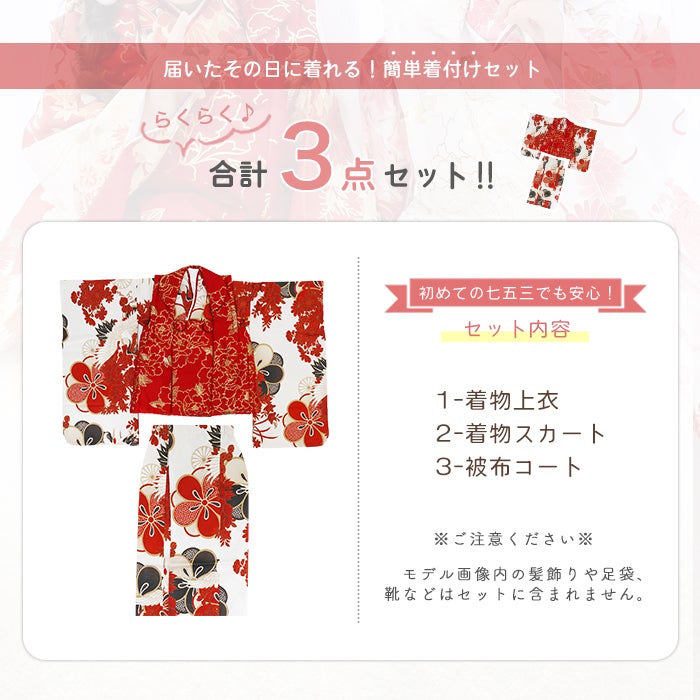難しい着付け不要! 【 セパレート 3点セット 二部式被布セット 】 金彩